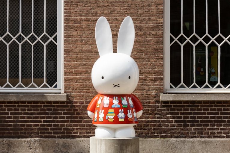 Statue of Miffy in front of the Nijntje Museum in Utrecht