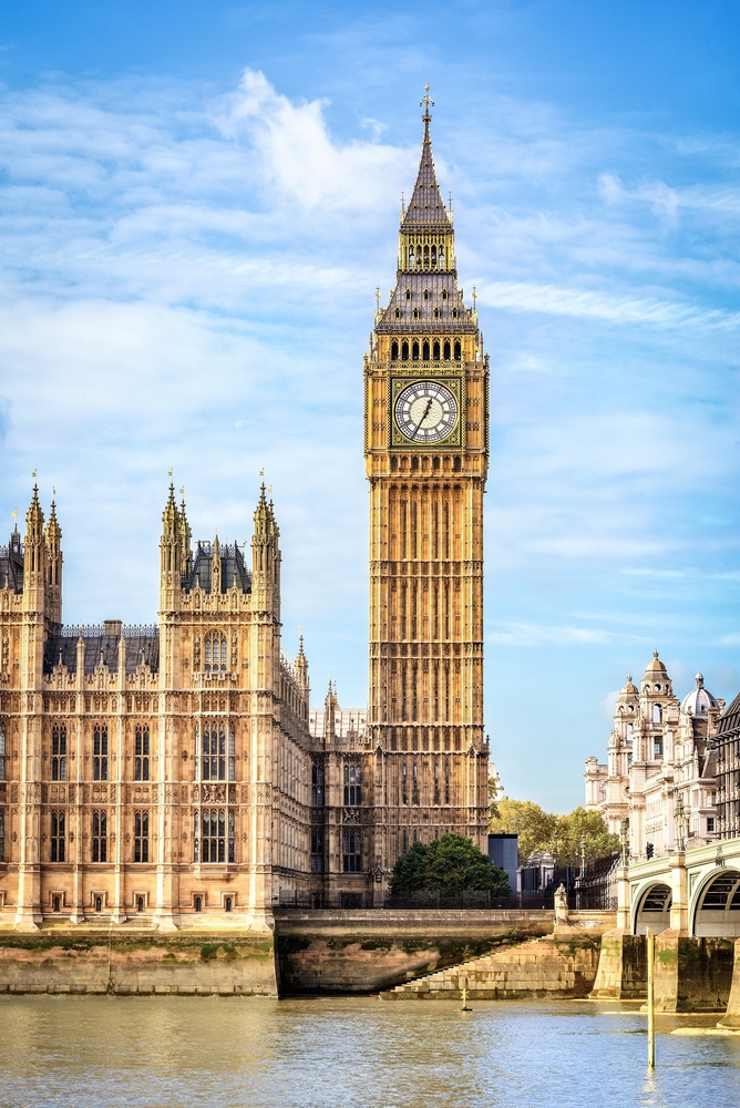 Big Ben and Westminster Palace on a sunny day in London