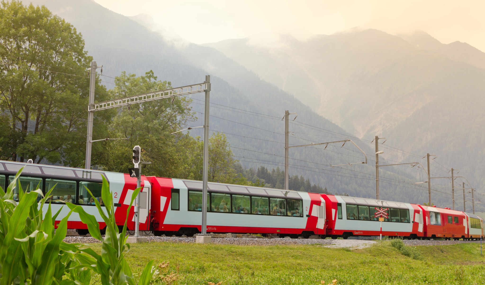 Glacier Express un jour de brume