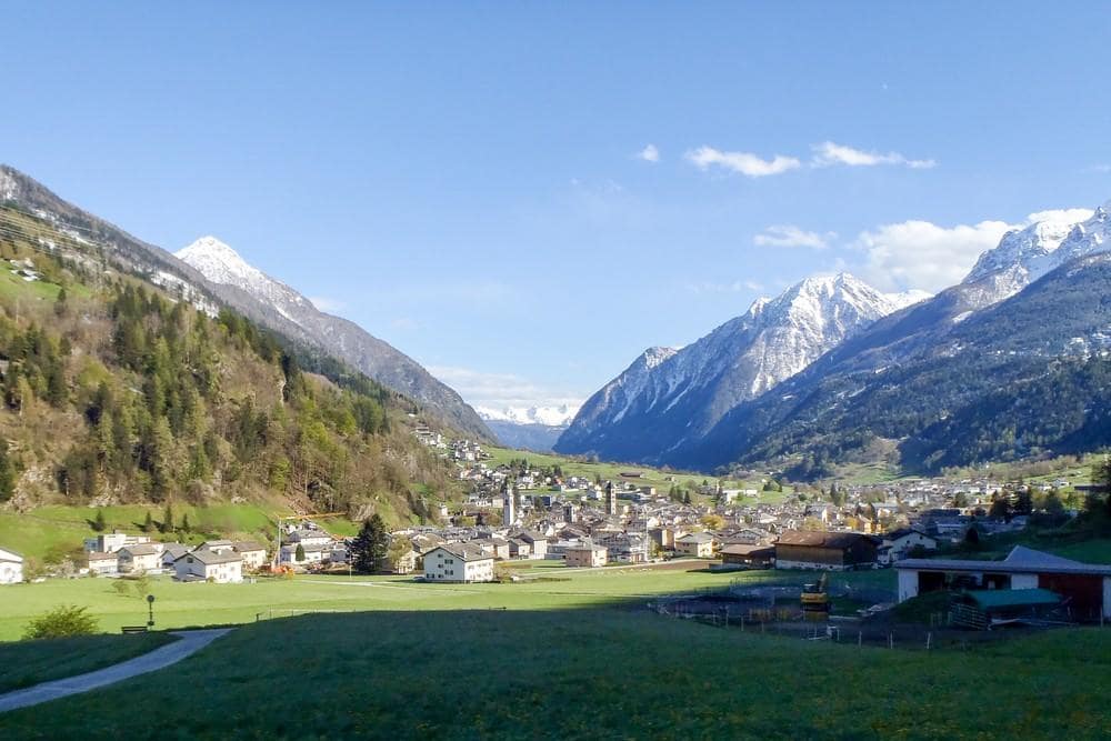 Panoramisch uitzicht op Poschiavo