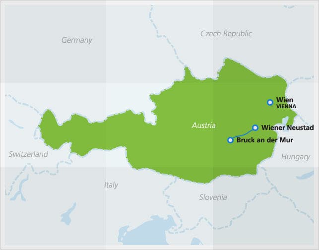 Carte de l'itinéraire Semmering Bahn