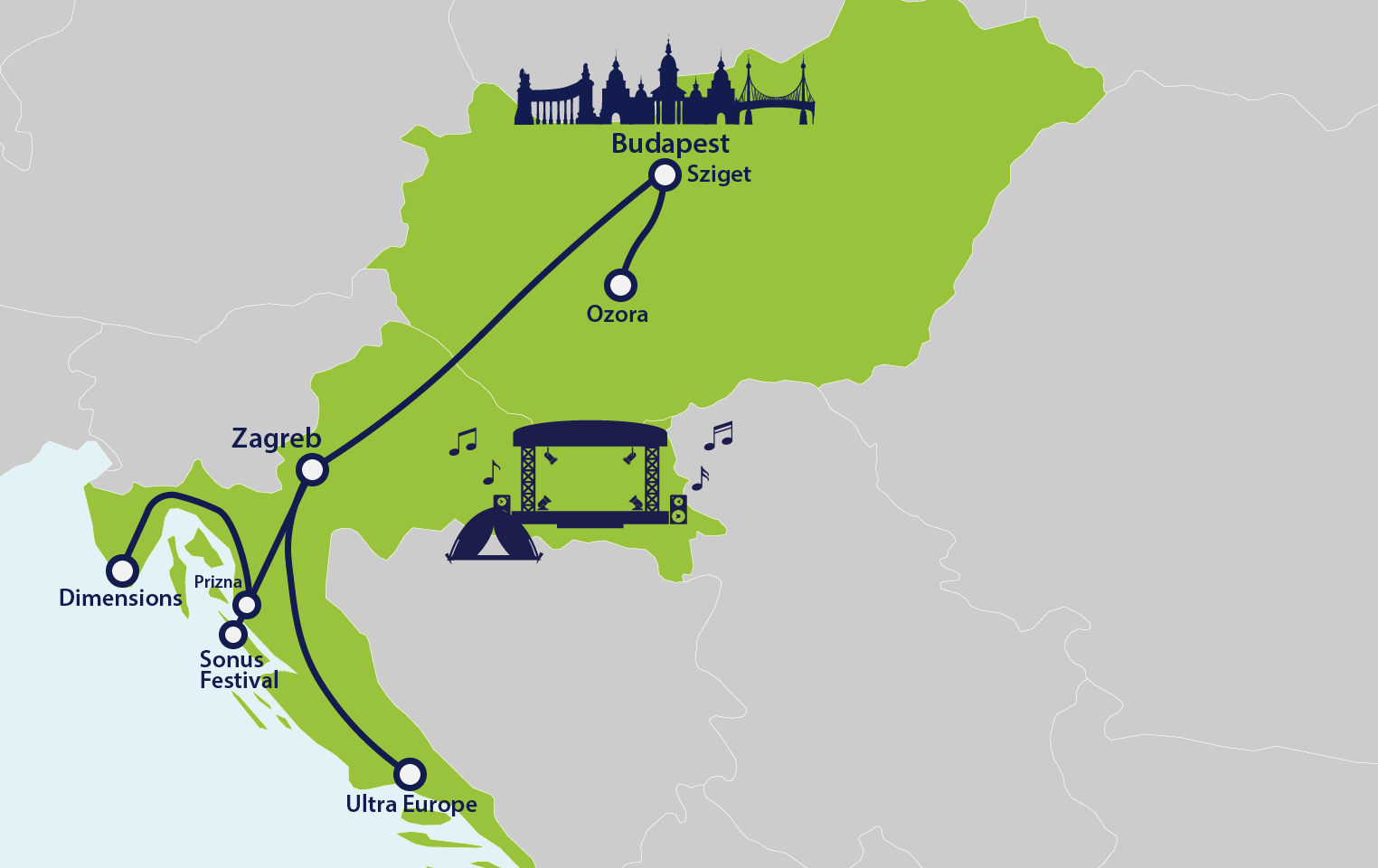 hungary rave route