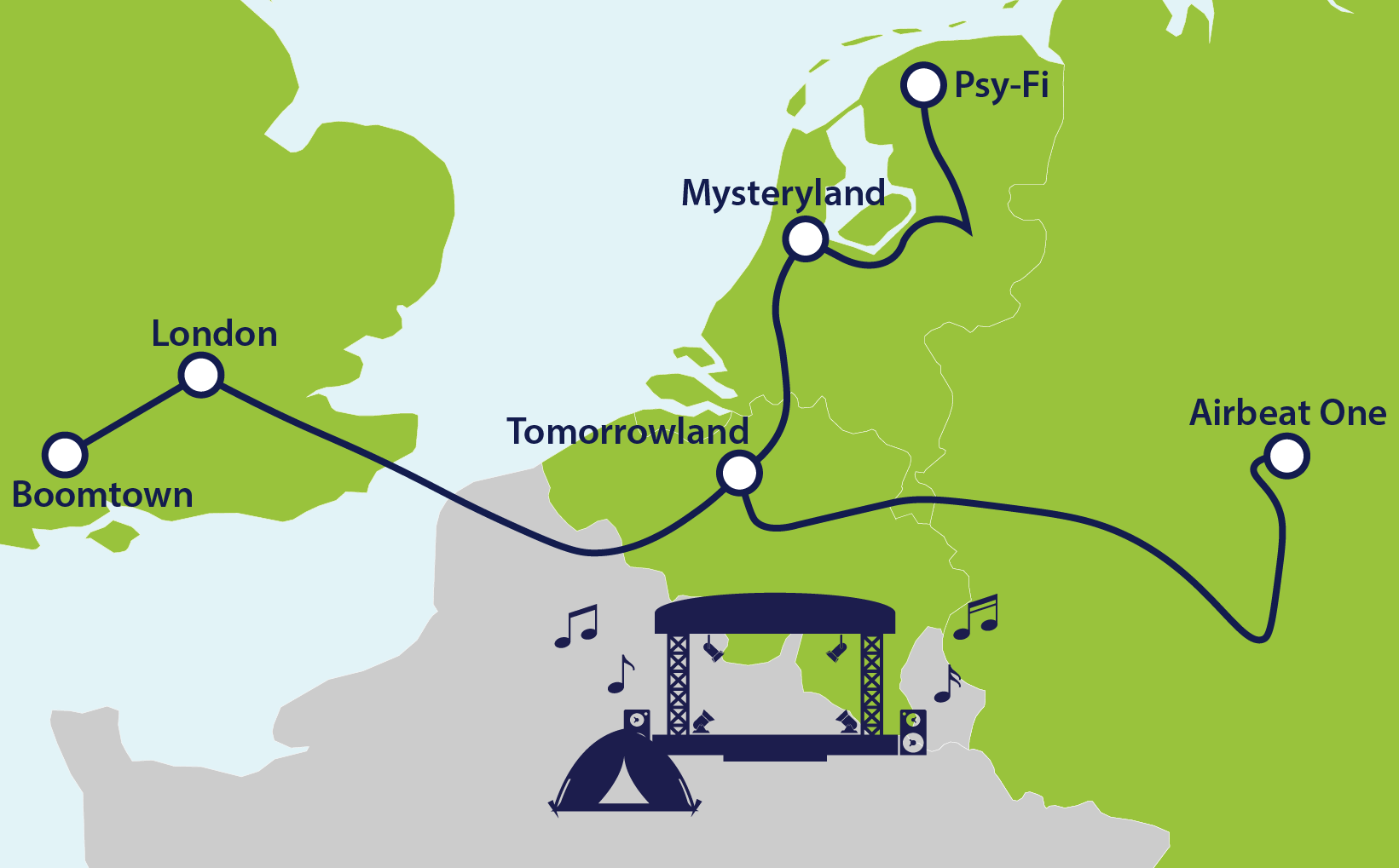 rave routes gb germ nl belg