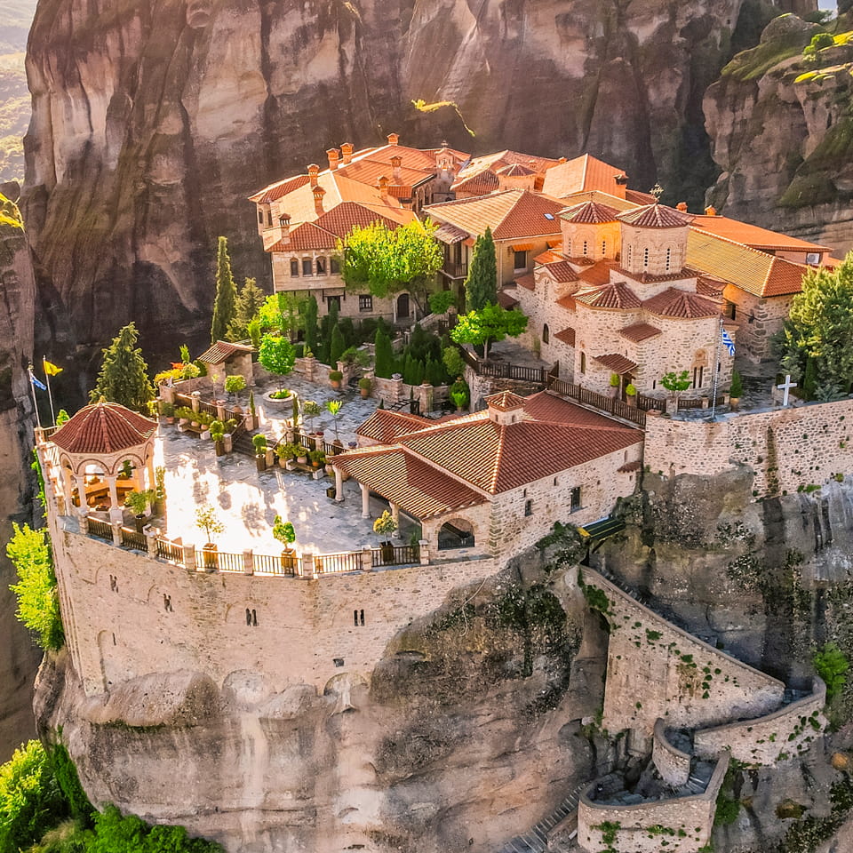 The Great Meteoron and Varlaam monasteries in Meteora, near Kalambaka, Greece | Interrail Greece