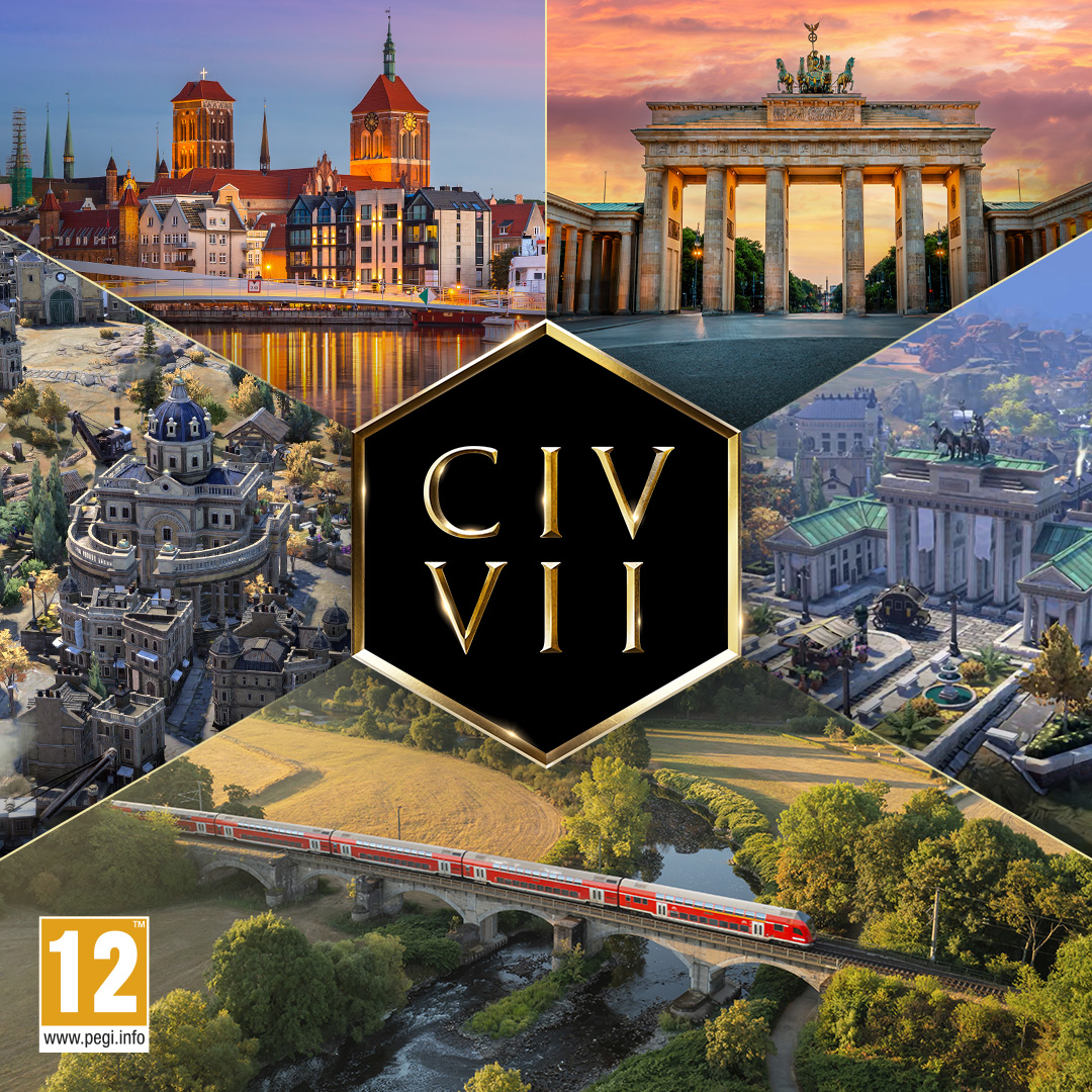 Illustration du logo CIV VII avec des images de Berlin et de Gdansk