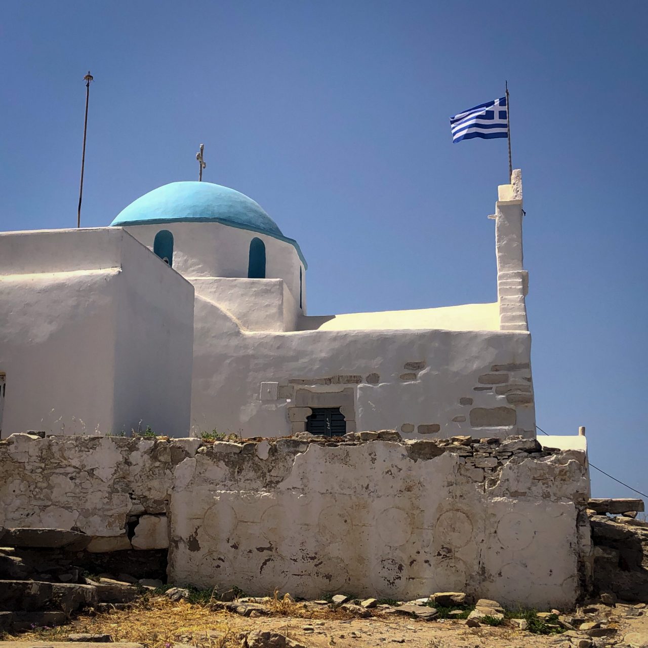 Ruines du temple d'Athéna à Paros